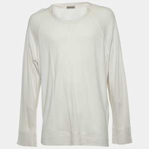 Bottega Veneta White Cotton Knit Long Sleeve T-Shirt 4XL