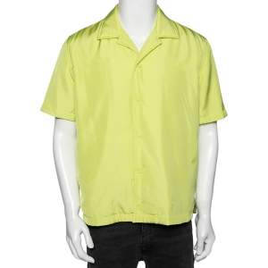 Bottega Veneta Yellow Car Print Synthetic Padded Short Sleeve Shirt S