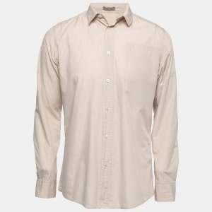 Bottega Veneta Bone White Cotton Pocket Detail Shirt M