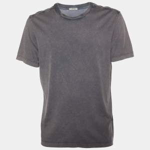 Bottega Veneta Grey Faded Cotton Knit Crewneck T-Shirt XL 