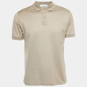 Bottega Veneta Light Brown Cotton Pique Polo T-Shirt M