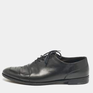 Bottega Veneta Black Leather Lace Up Oxfords Size 45