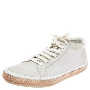Bottega Veneta White Suede Low-Top Sneakers Size 41.5