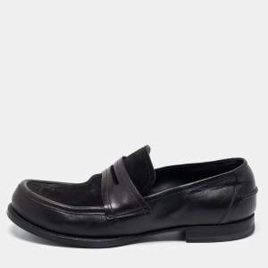 Bottega Veneta Black Suede And Leather Slip on Loafers Size 42 
