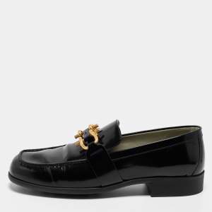 Bottega Veneta Black Patent Leather Monsieur Loafers Size 41