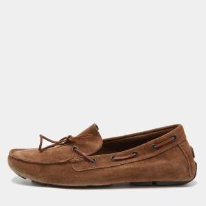 Bottega Veneta Brown Suede Lace Up Loafers Size 40