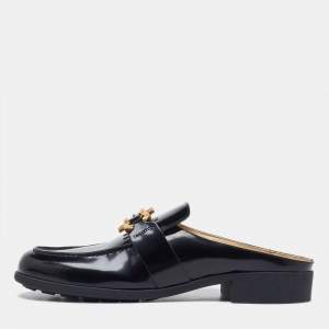 Bottega Veneta Black Patent Leather Monsieur Mules Size 44