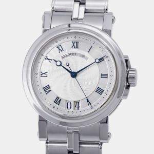 Breguet Silver Stainless Steel Marine II 5817ST/12/SVO Automatic Men's Wristwatch 39 mm