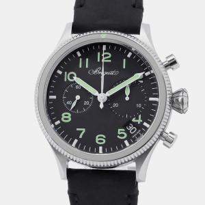 Breguet Black Stainless Steel Type 20 2057ST/92/3WU Automatic Men's Wristwatch 42 mm