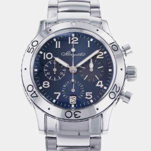 Breguet Blue 18k White Gold Transaltantique Type XX 3820BB/P2/BW9 Automatic Men's Wristwatch 39.5 mm