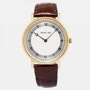 Breguet Classique 5967 Manual Winding Silver 18K Yellow Gold Men's Wristwatch 41 mm