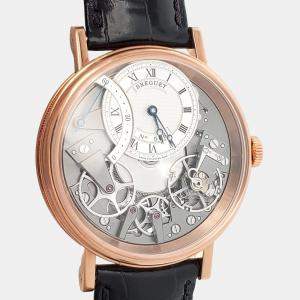 Pre Owned Breguet Tradition Retrograde 7097BR/G1/9WU Automatic Skeleton 18k Rose Gold Men's Wristwatch 40 mm
