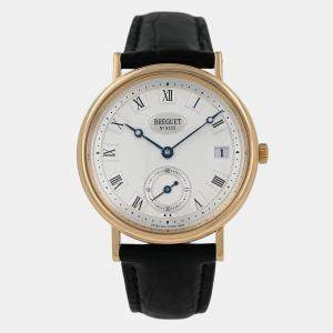 Pre Owned Breguet Classique 5920 Automatic White 18k Yellow Gold Men's Wristwatch 34.5 mm