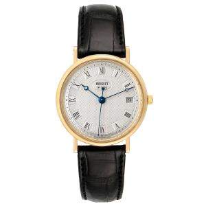 Breguet Silver 18K Yellow Gold Classique 5910 Men's Wristwatch 34 MM