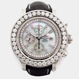 Breitling Customised Pearl 16.5CT Diamond Stainless Steel Super Avenger A13370 Automatic Men's Wristwatch 51mm