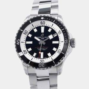 Breitling Black Stainless Steel Superocean Automatic Men's Wristwatch 42 mm