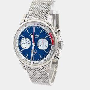 Pre Owned Breitling Top Time B01 Shelby AB01763A1C1A1 Blue Stainless Steel Men's Wristwatch 41 mm