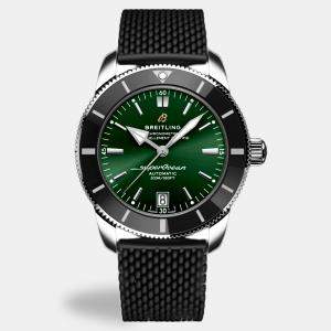 Pre Owned Breitling Superocean AB2010121L1S1 Automatic Green Stainless Steel Men's Wristwatch 42 mm