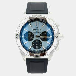 Pre Owned Breitling Chronomat B01 PB0134101C1S1 Automatic Ice Blue Platinum Men's Wristwatch 42 mm