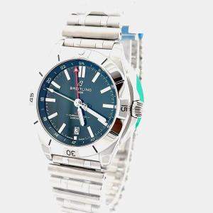Pre Owned Breitling Chronomat GMT A32398101L1A1 Automatic Green Stainless Steel Men's Wristwatch 40 mm