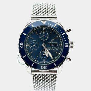 Pre Owned Breitling Superocean Heritage II A13313161C1A1 Automatic Blue Stainless Steel Men's Wristwatch 44mm