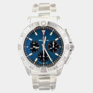 مملوكة مسبقًا ساعة يد رجالية بريتلينغ أفينجر B01 كرونوجراف 42 AB0146101C1A1 أوتوماتيك زرقاء ستانلس ستيل 42 مم