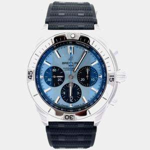 مملوكة مسبقًا Breitling Chronomat 42 B01 PB0134101C1S2 Automatic Ice Blue Platinum Men's Wristwatch 42mm
