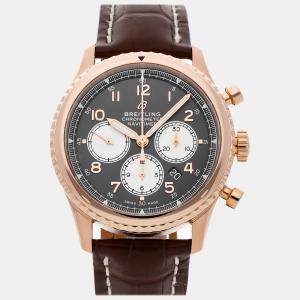 Breitling Brown 18k Rose Gold Navitimer RB0117131Q1P1 Automatic Men's Wristwatch 43 mm
