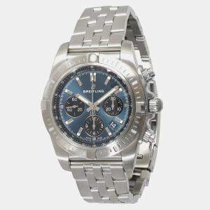 Breitling Blue Stainless Steel Chronomat Automatic Men's Wristwatch 44 mm