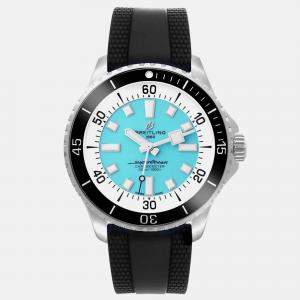 Breitling Turquoise Stainless Steel Superocean Automatic Men's Wristwatch 44 mm