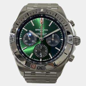 Breitling Green Stainless Steel Chronomat AB0134 Automatic Men's Wristwatch 45 mm