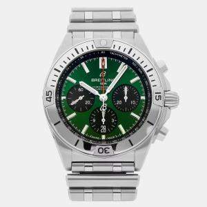 Breitling Green Stainless Steel Chronomat AB0134101L1A1 Automatic Men's Wristwatch 42 mm
