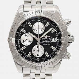 Breitling Black Stainless Steel Chronomat A17388 Automatic Men's Wristwatch 44 mm