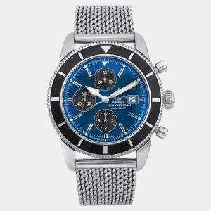 Breitling Blue Stainless Steel Superocean Heritage Chronograph A13320 Automatic  Men's Wristwatch 46mm
