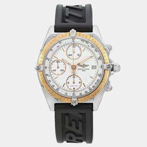 Breitling White 18K Gold Stainless Steel Chronomat  D13047 Automatic  Men's Wristwatch 40mm