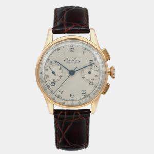 Vintage Breitling Premier 18K Rose Gold Hand Wind Men's Wristwatch