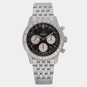 Breitling Black Stainless Steel Navitimer Automatic Men's Wristwatch 43 mm