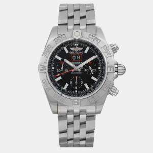 Breitling Black Stainless Steel Chronomat Blackbird A4436010/BB71SS Automatic Men's Wristwatch 44 mm