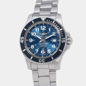 Breitling Blue Stainless Steel Superocean II Automatic Men's Wristwatch 44 mm