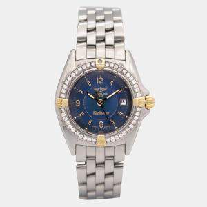 Breitling Customised Blue 0.50CT Diamond Stainless Steel Callistino B52045 Quartz Women's Wristwatch 28mm