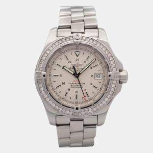 Breitling Customised White 0.90CT Diamond Stainless Steel Colt A17380 Automatic Men's Wristwatch 41mm