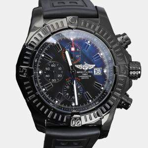 Breitling Customised Black Stainless Steel Super Avenger Automatic Men's Wristwatch 48 mm