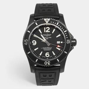 Breitling Black PVD Coated Stainless Steel Rubber Superocen II M17368B71B1S1 Men's Wristwatch 46 mm