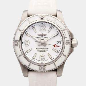 Breitling White Stainless Steel Superocean Automatic Men's Wristwatch 36 mm