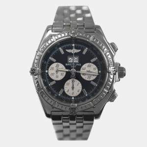 Breitling Black Stainless Steel Crosswind A43355 Automatic Men's Wristwatch 44 mm