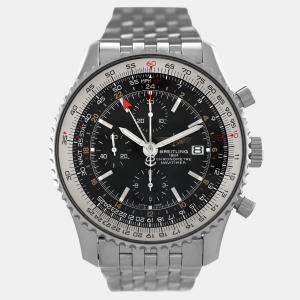 Breitling Black Stainless Steel Navitimer A24322 Automatic Men's Wristwatch 46 mm