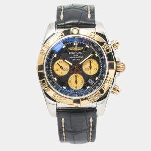 Breitling Chronomat CB0110 Black Dial 18K Rose Gold Stainless Steel  Automatic Men's Wristwatch 44 mm