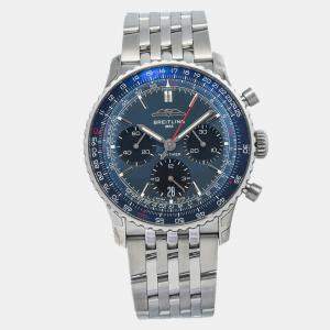 Breitling Blue Stainless Steel Navitimer AB0139  Automatic Men's Wristwatch 41mm