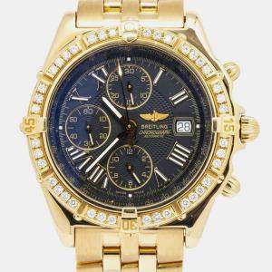 Breitling Crosswind K13055 Automatic Black 18K Yellow Gold Men's Wristwatch 41mm