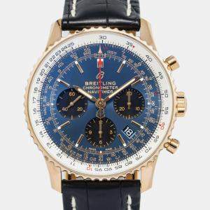 Breitling Navitimer RB0121211C1P2 Automatic Blue 18K Rose Gold Men's Wristwatch 43mm